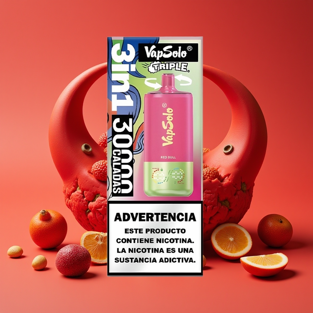 Vapsolo Triple 30000 Puff 40ml 3 Tangki Jenis-C Red Bull