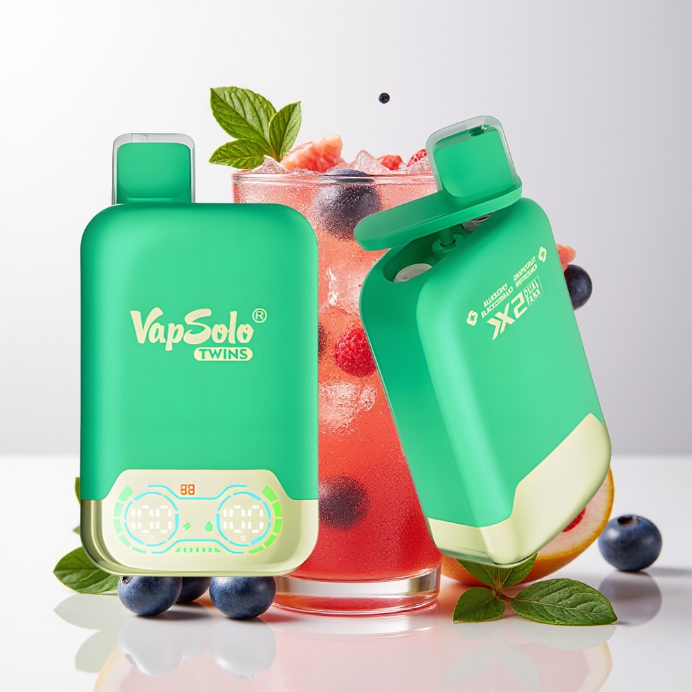 Vapsolo Twins 20000 Puff 40ml Bilberry Blackcurrant & Limau Gedang Menyegarkan