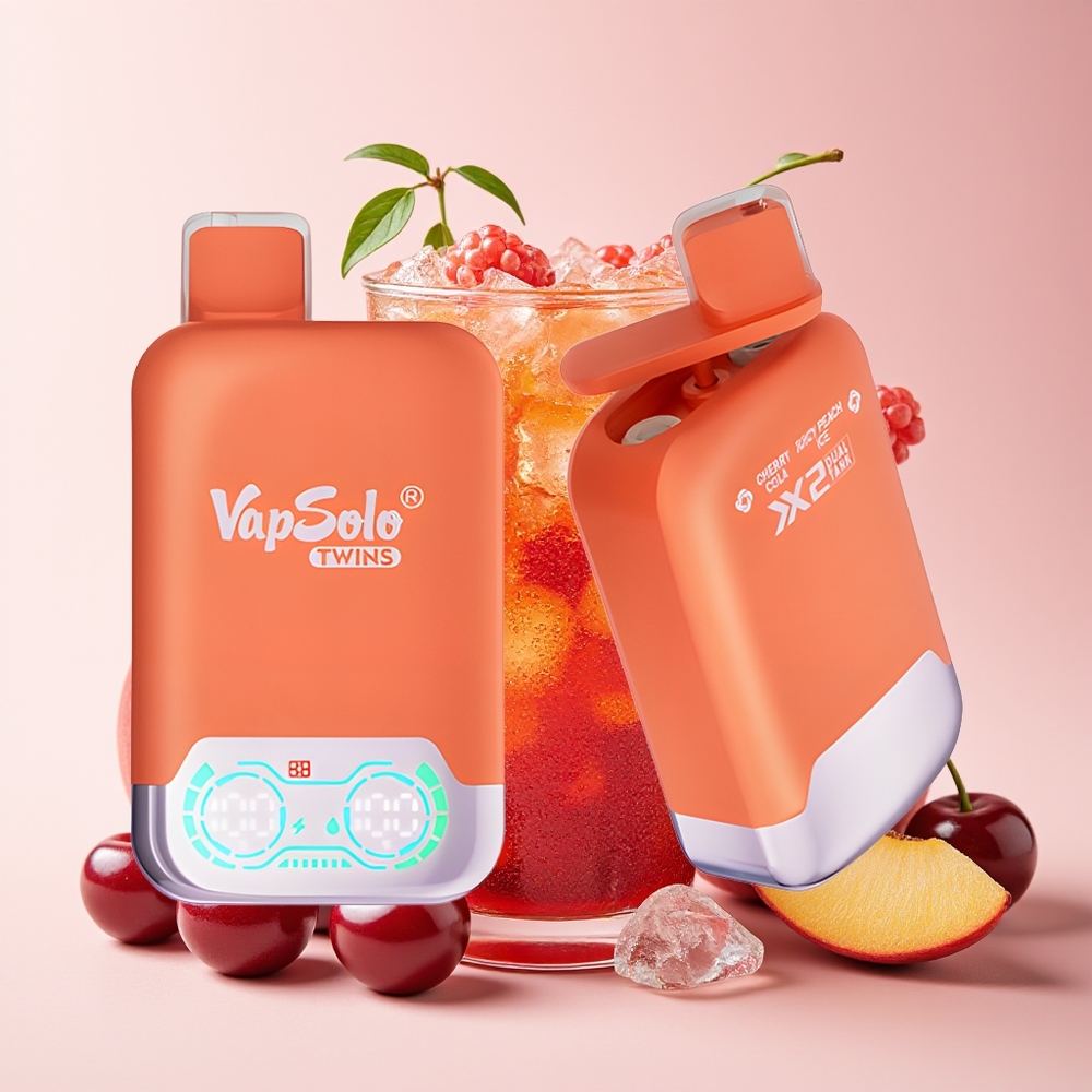 Vapsolo Twins 20000 Puff 40ml Cherry Cola & Juicy Peach Ice Type-C