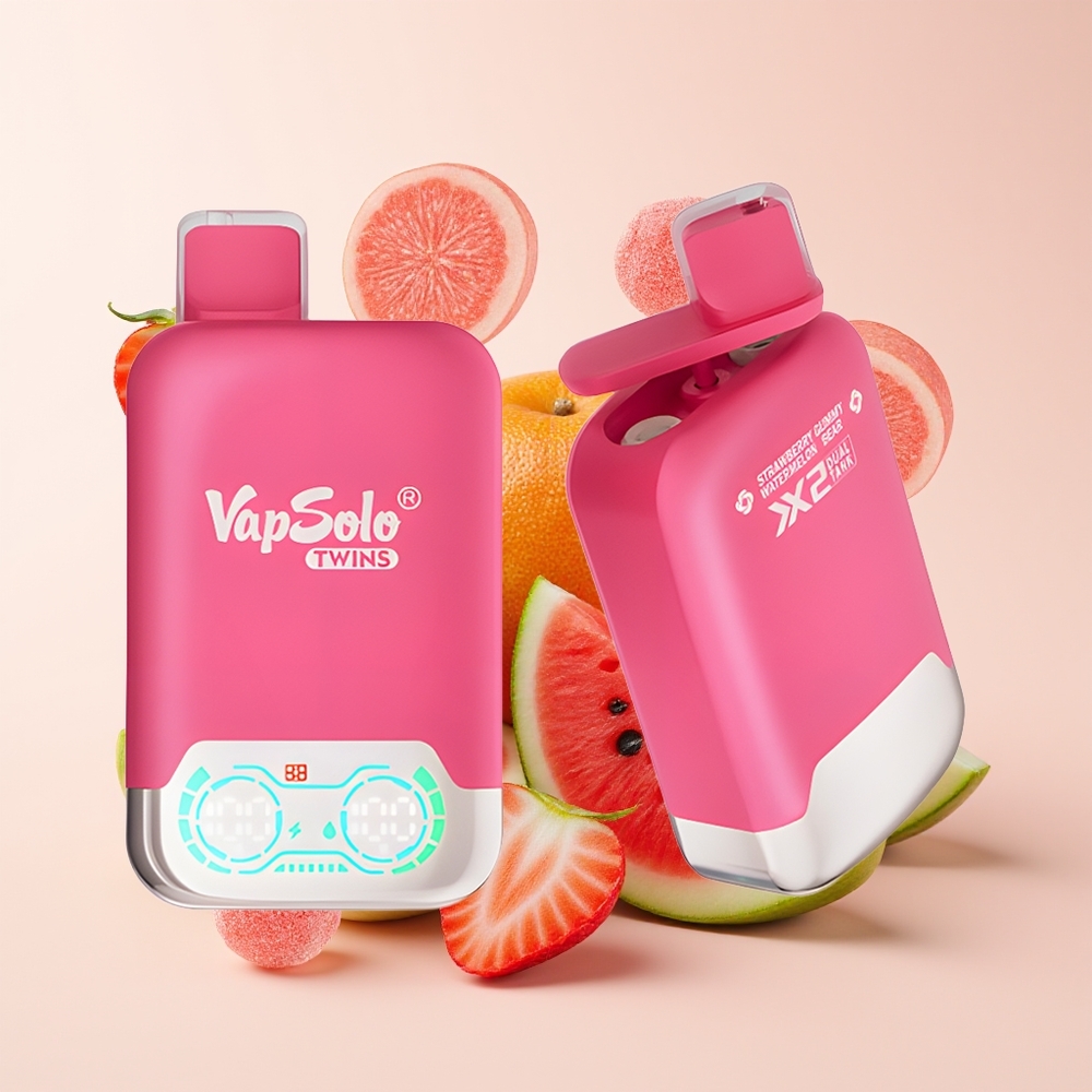 Vapsolo Twins 20000 Puff 40ml Strawberi Tembikai & Gummy Bear Type-C