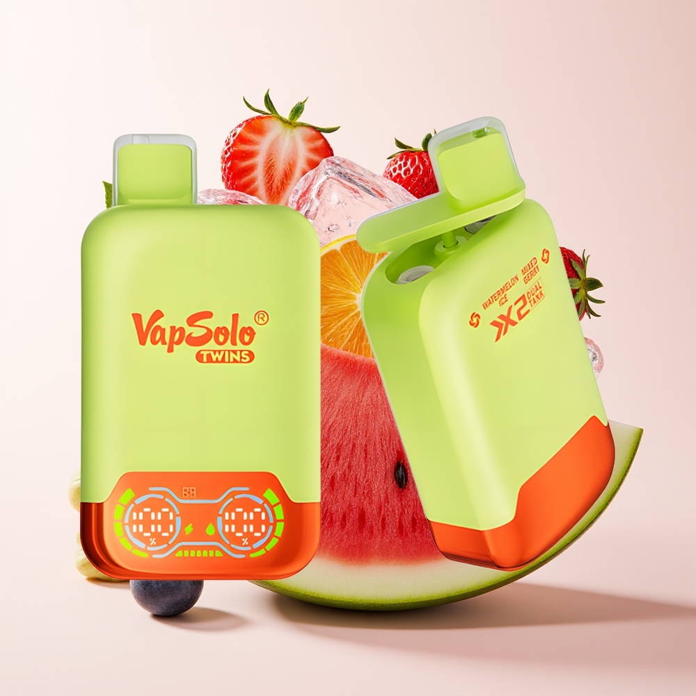 Vapsolo Twins 20000 Puff 40ml Tembikai Ais & Beri Campur 2 Tangki Type-C