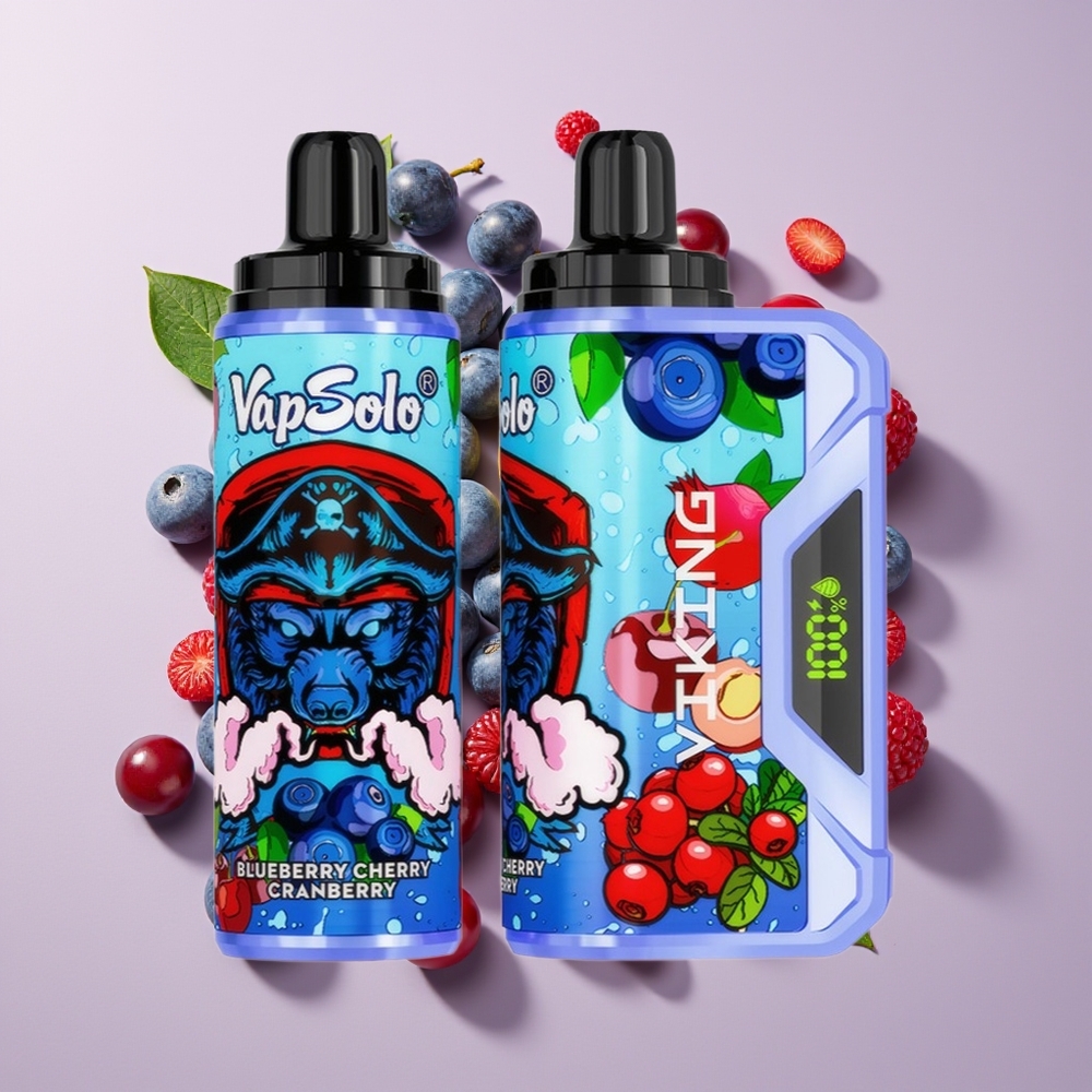 VapSolo VIKING 12000 Puff Bluberi Ceri Kranberi 22ml 20mg/50mg LED Type-C