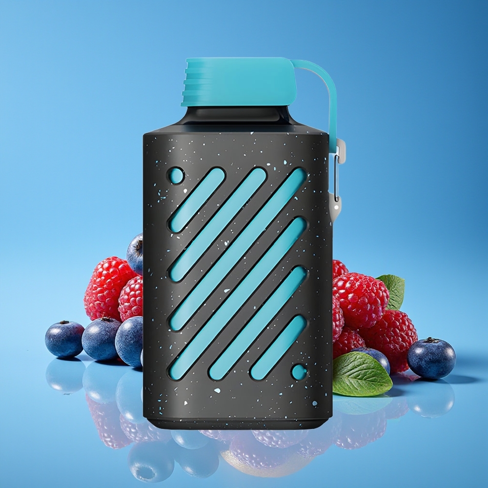 VOZOL GEAR 10000 Puff Biru Razz Ais Kapasiti Cecair 20ml VAMT Mesh Coil 50mg/ml Nikotin