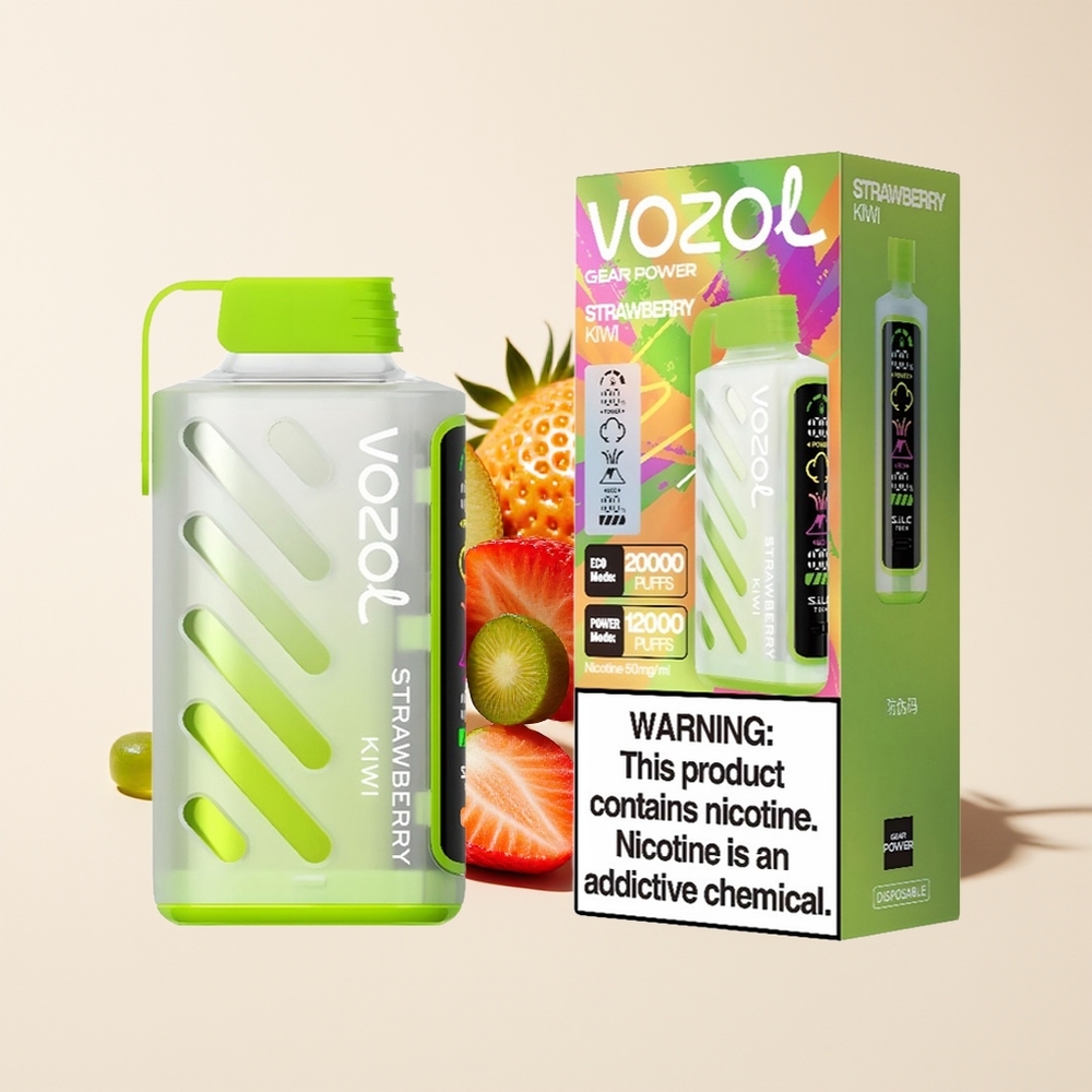 VOZOL Gear Power 20000 Hisapan Teknologi S.i.L.C. Layar Penuh Dual Mesh Coil Stroberi Kiwi