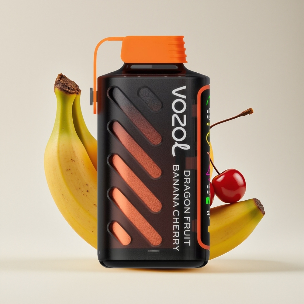 VOZOL Gear Power 20000 Tarikan Teknologi S.i.L.C. Skrin Penuh Dual Mesh Coil Buah Naga Pisang Ceri 20mL 5% Nikotin