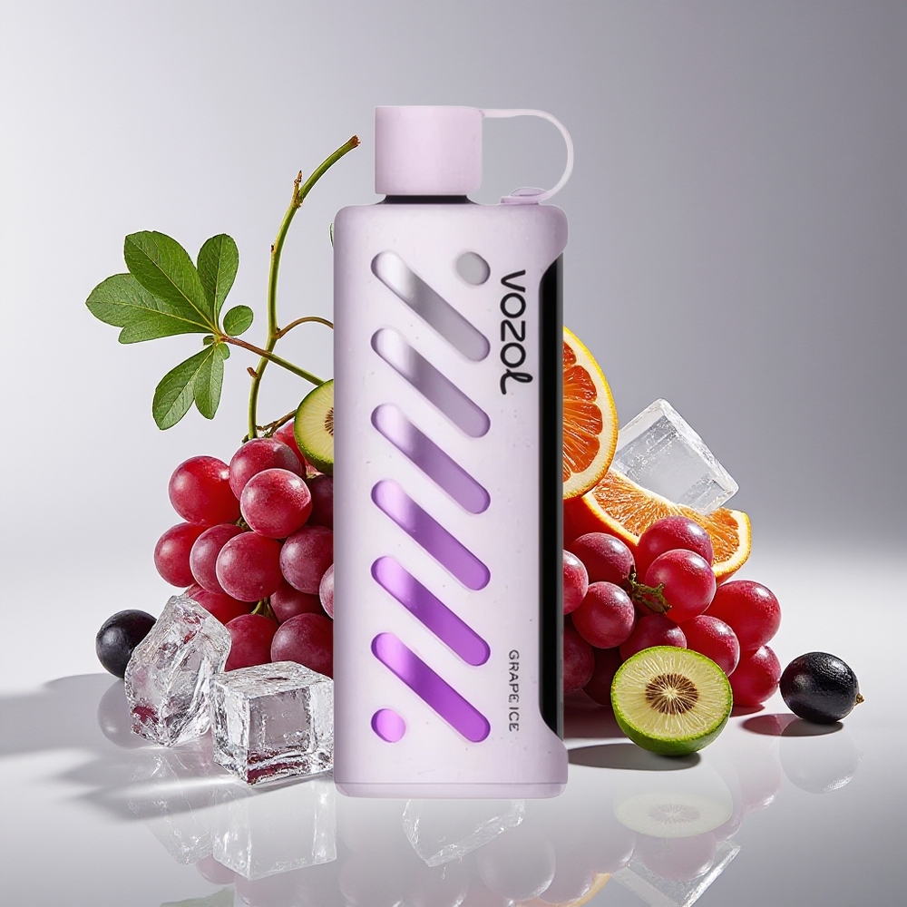 VOZOL Gear Shisha 25000 Hisap Ais Anggur Vape dengan 30 Rasa Lazat, S.i.L.C Tech, Dua Mod Mesh, Bateri 1000mAh, Nikotin 5mg/ml