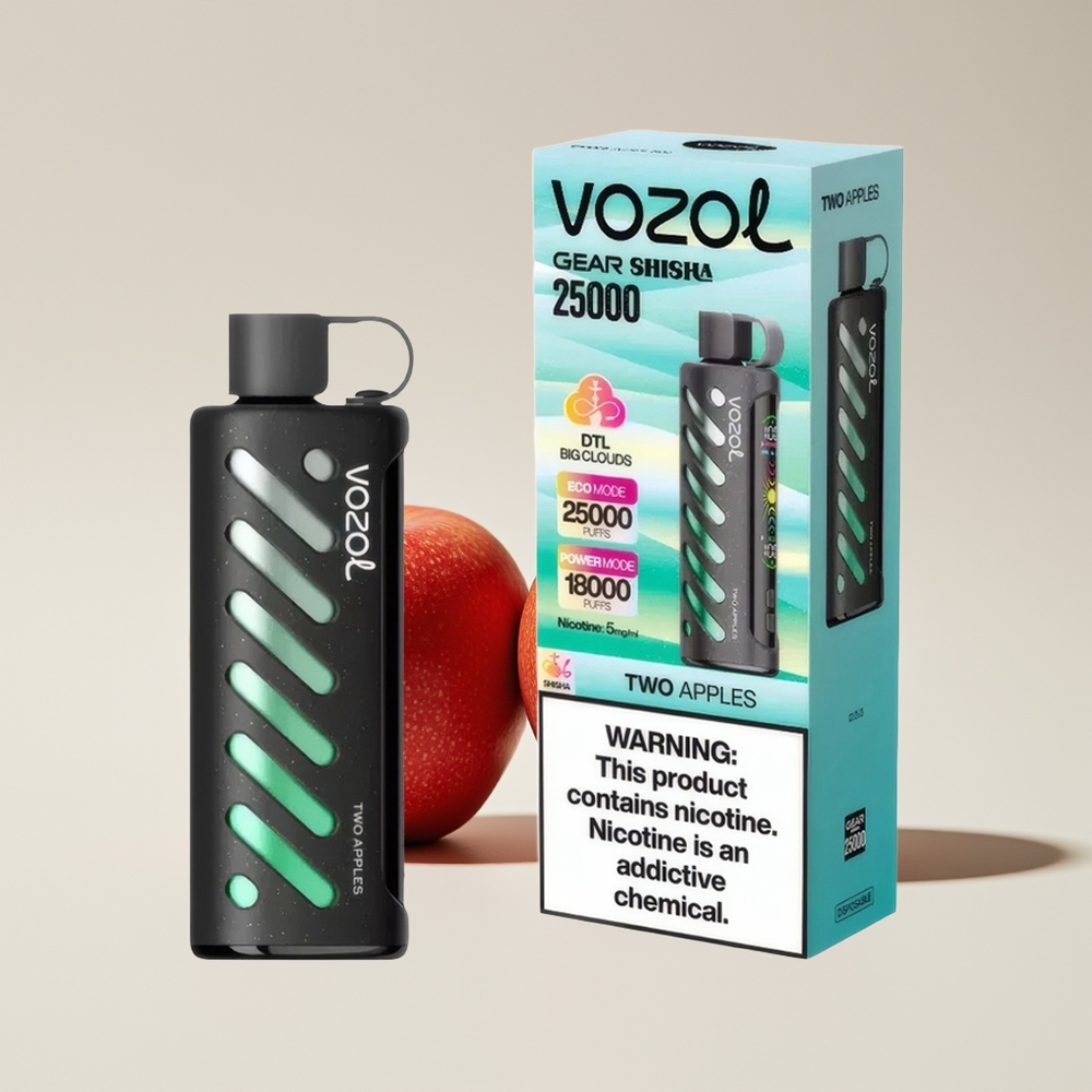 VOZOL Gear Shisha 25000 Hisap Dua Epal Teknologi S.i.L.C Dual Mesh Mod 1000mAh 5mg/ml