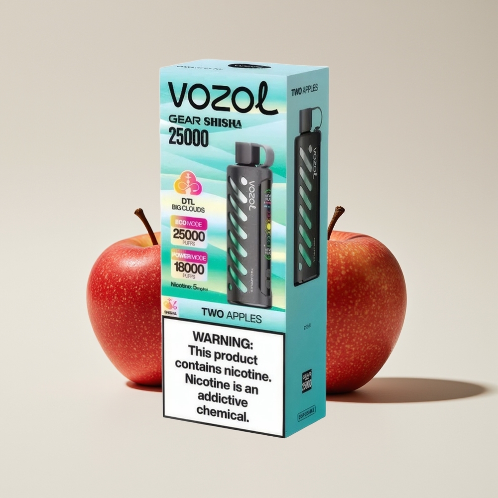 VOZOL Gear Shisha 25000 Hisap Dua Epal Teknologi S.i.L.C Dual Mesh Mod 1000mAh 5mg/ml