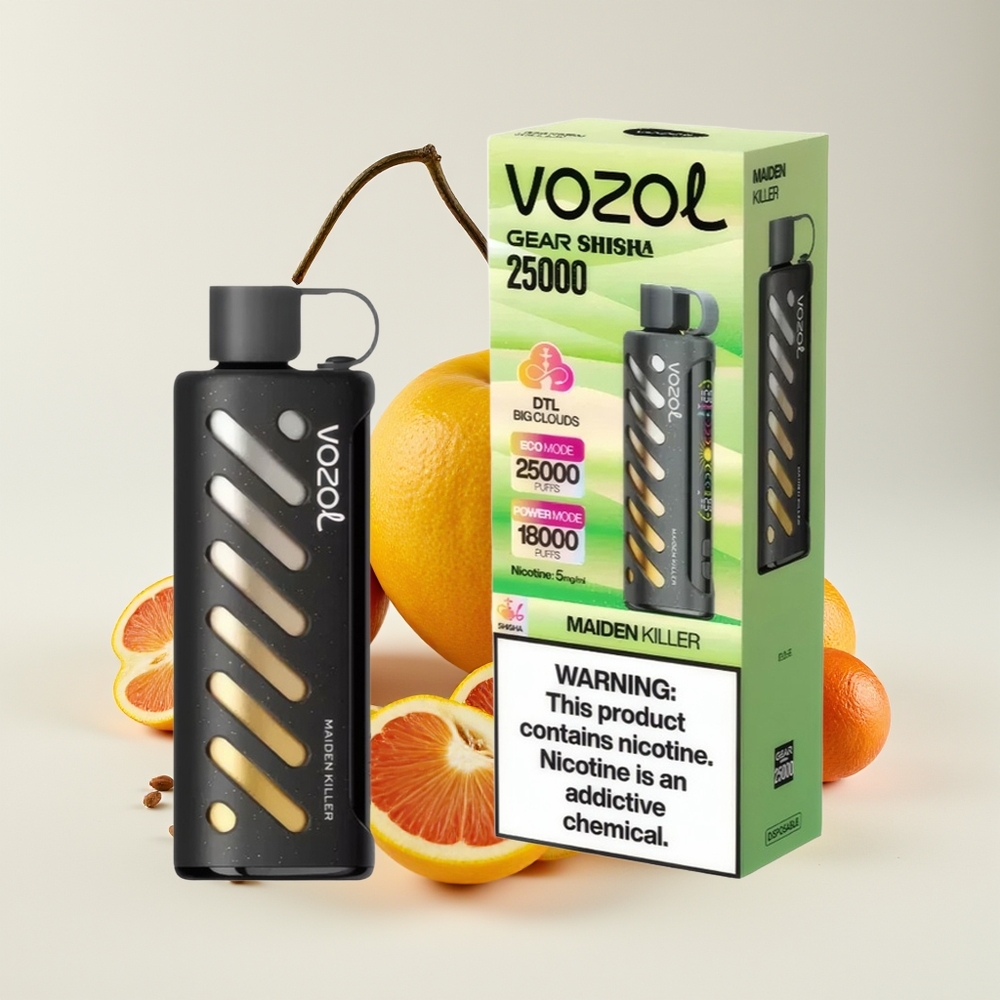 VOZOL Gear Shisha 25000 Hisap Dual Mesh 30 Rasa Teknologi S.i.L.C Bateri 1000mAh Nikotin 5mg/ml Maiden Killer