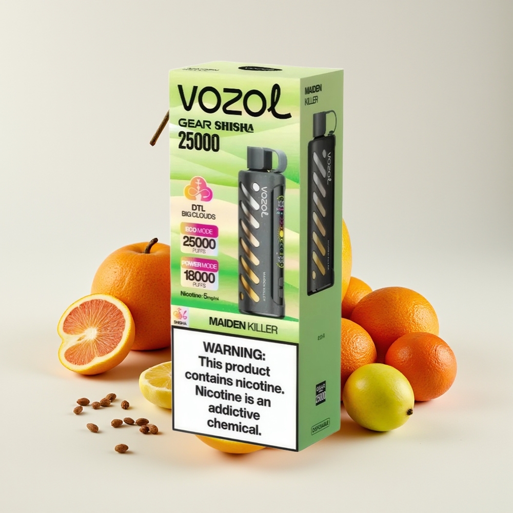 VOZOL Gear Shisha 25000 Hisap Dual Mesh 30 Rasa Teknologi S.i.L.C Bateri 1000mAh Nikotin 5mg/ml Maiden Killer