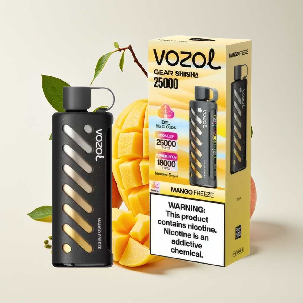 VOZOL Gear Shisha 25000 Hisap Manga Beku Dual Mesh 1000mAh 5mg/ml S.i.L.C Tech