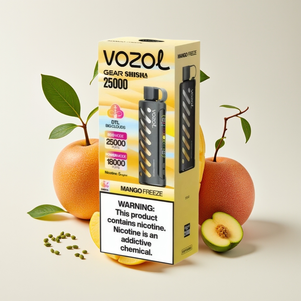VOZOL Gear Shisha 25000 Hisap Manga Beku Dual Mesh 1000mAh 5mg/ml S.i.L.C Tech