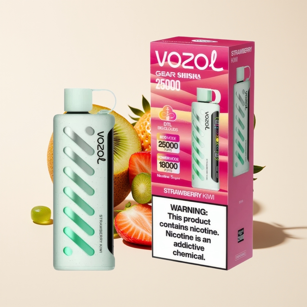 VOZOL Gear Shisha 25000 Hisap Teknologi S.i.L.C Dual Mesh Mod Strawberi Kiwi