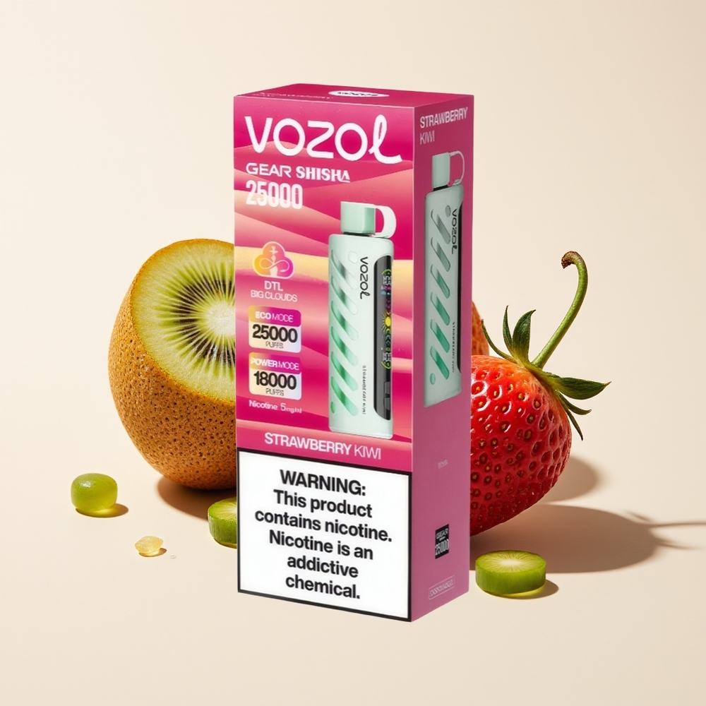 VOZOL Gear Shisha 25000 Hisap Teknologi S.i.L.C Dual Mesh Mod Strawberi Kiwi
