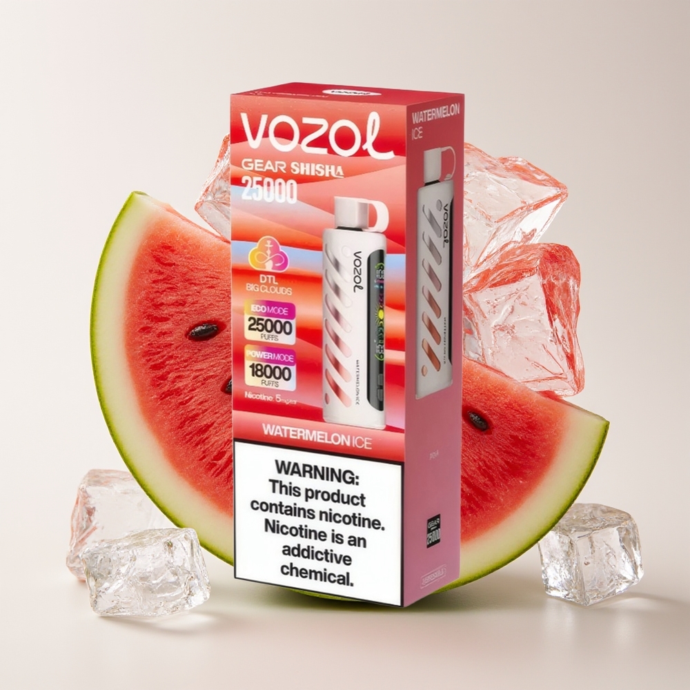 VOZOL Gear Shisha 25000 Hisap Tembikai Ais Dual Mesh S.i.L.C Tech 1000mAh 5mg/ml
