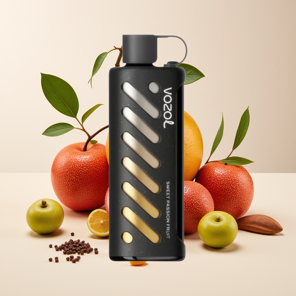 VOZOL Gear Shisha 25000 Hisap Vape Buah Markisa Manis dengan 30 Rasa, S.i.L.C Tech, Dual Mesh Dual Modes, 1000mAh, 5mg/ml Nikotin