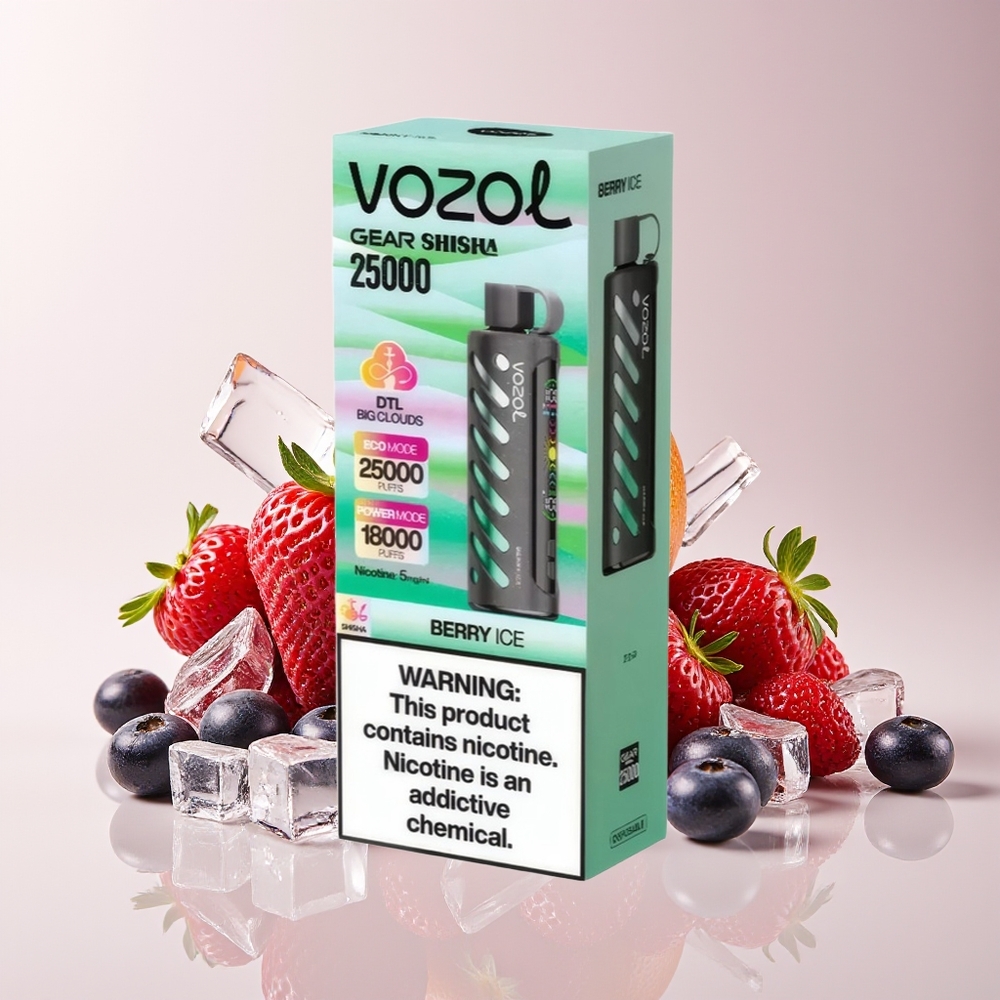 VOZOL Gear Shisha 25000 Tiup Dual Mesh Berry Ais