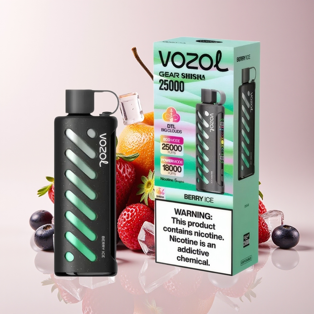 VOZOL Gear Shisha 25000 Tiup Dual Mesh Berry Ais