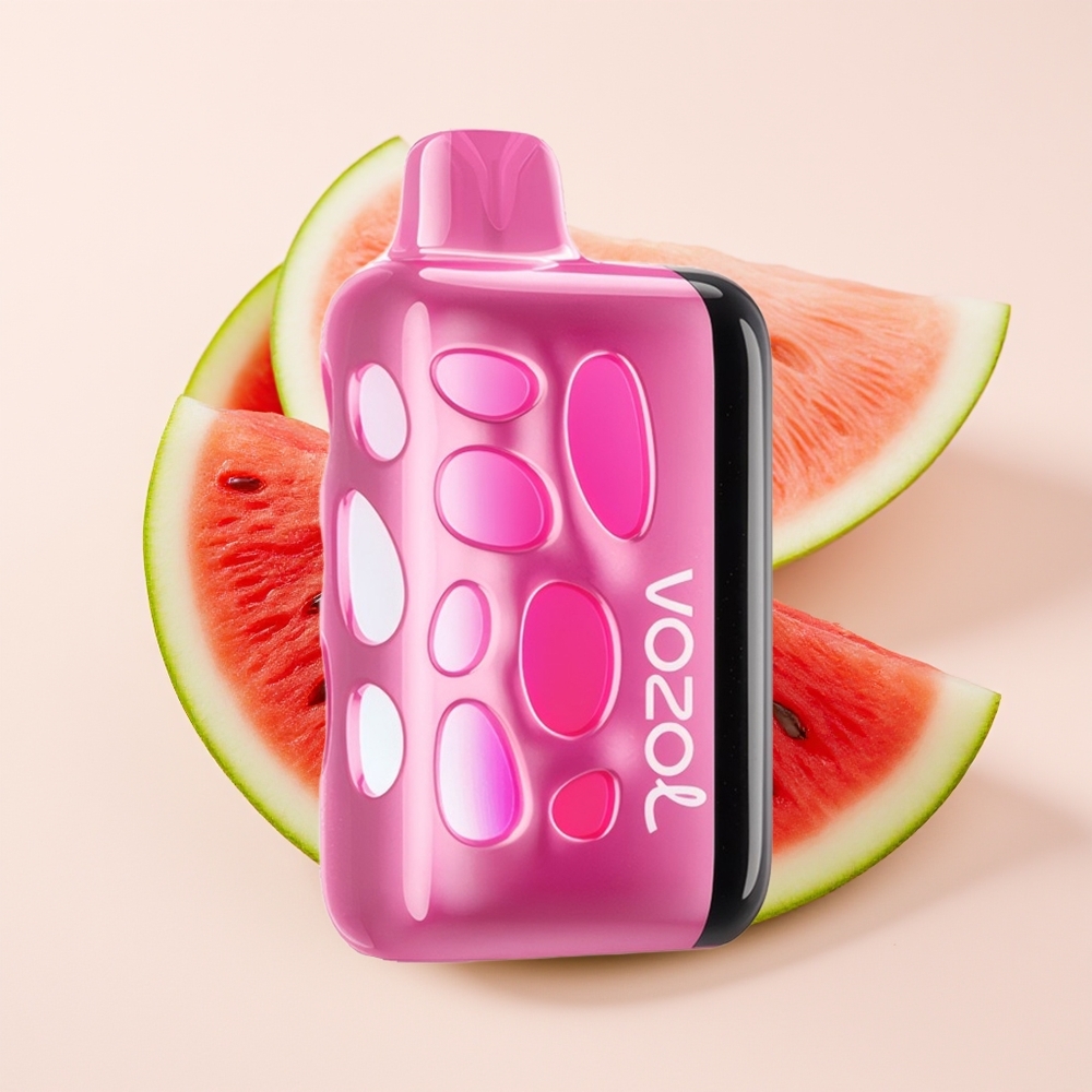 VOZOL RAVE 40000 Pakai Buang Vape Strawberry Tembikai Reka Bentuk Bersinar 270 Darjah Mod Parti Selaras Rentak Pengecasan 80% dalam 20 Minit Animasi Vaping Gerhana