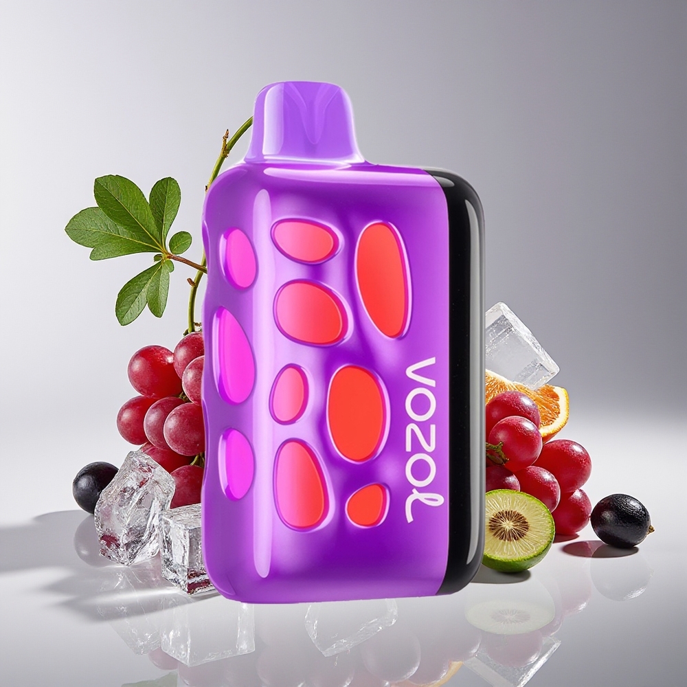 VOZOL RAVE 40000 Puff Grape Ais Reka Bentuk Bersinar 270 Darjah Mod Parti Selaras Rentak Animasi Gerhana 1000mAh