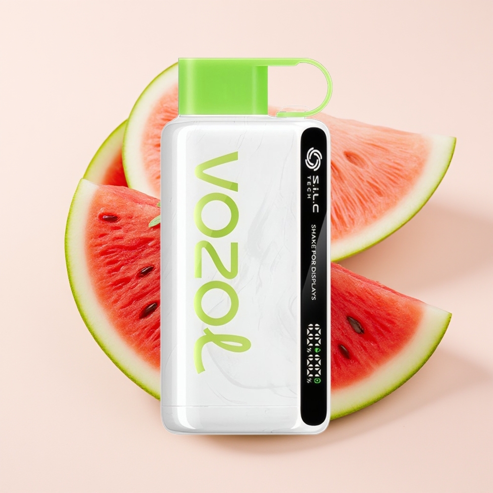 VOZOL STAR 9000/12000 Hisap Vape Strawberry Tembikai dengan Paparan Goncang, Teknologi S.i.L.C, Perlindungan Mulut, Cas Pantas 30%, Bateri 650mAh, Nikotin 0/20/50mg/ml