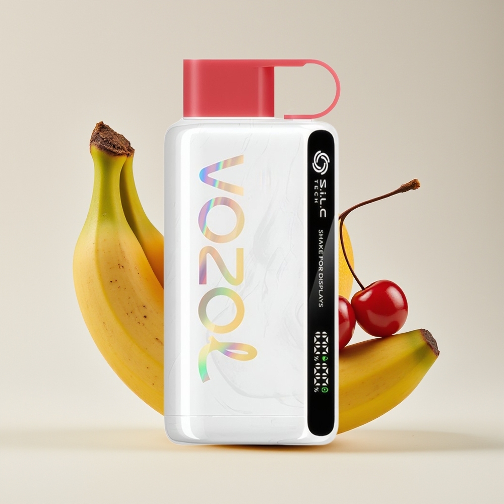 VOZOL STAR 9000/12000 Vape Buah Naga Pisang Ceri Getaran Paparan Teknologi S.i.L.C Perlindungan Mulut Cas Pantas 650mAh 0/20/50mg/ml