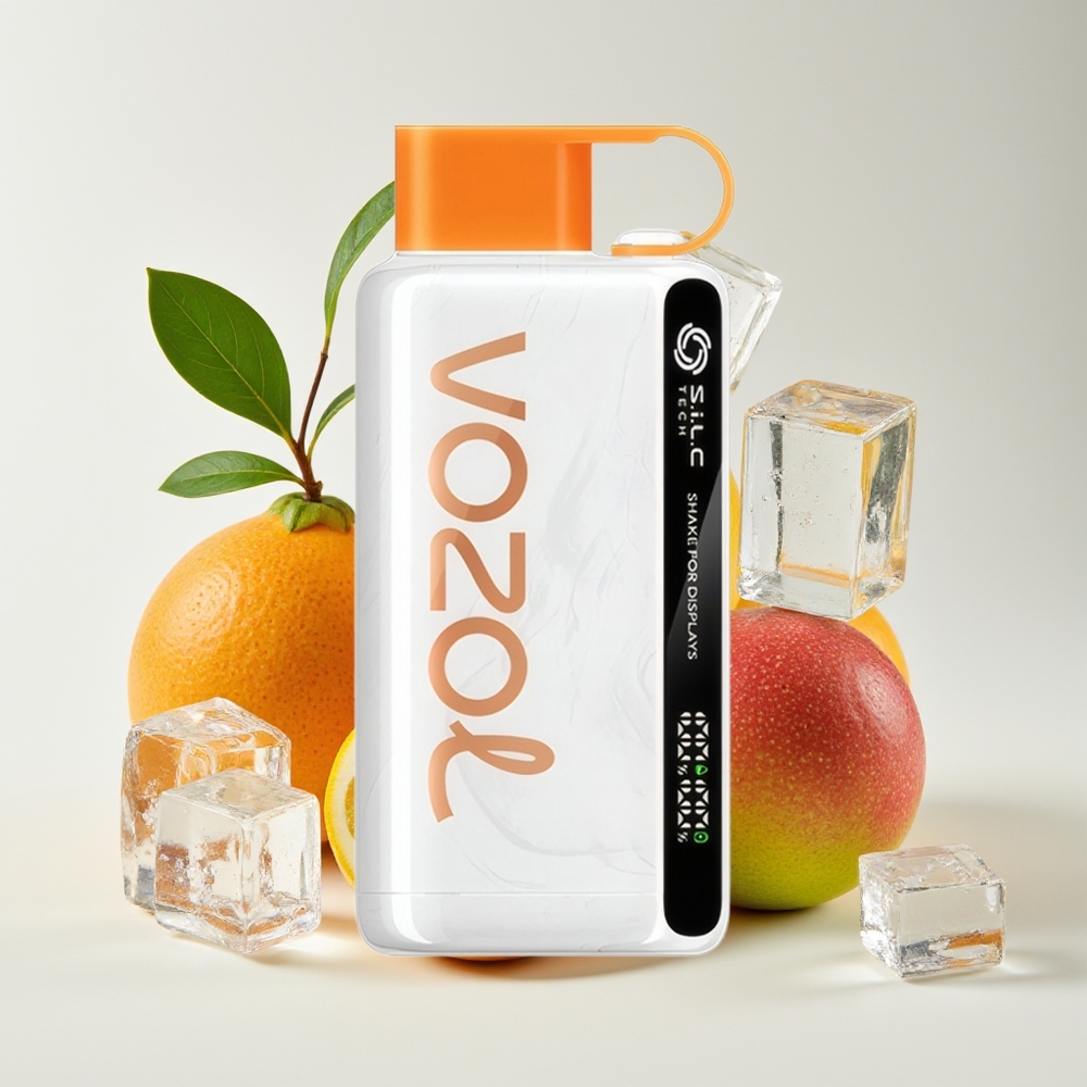 VOZOL STAR 9000/12000 Vape Pakai Buang Mangga Ais Mexica dengan Teknologi S.i.L.C, Perlindungan Mulut, 650mAh, Pengecasan 30% Lebih Cepat