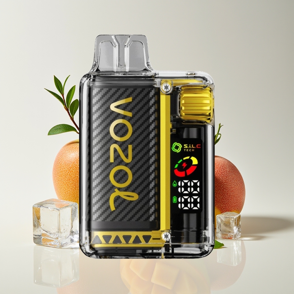 VOZOL Vista 20000 Hisap Vape Mangga Ais dengan Bateri 650mAh, OLED Skrin, S.i.L.C Tech Dual Mesh Coil, MCU Chip, 65% PCR, TPD Patuh, MTL, Kit Boleh Dicas Semula, 6-Aras Pelarasan Watt