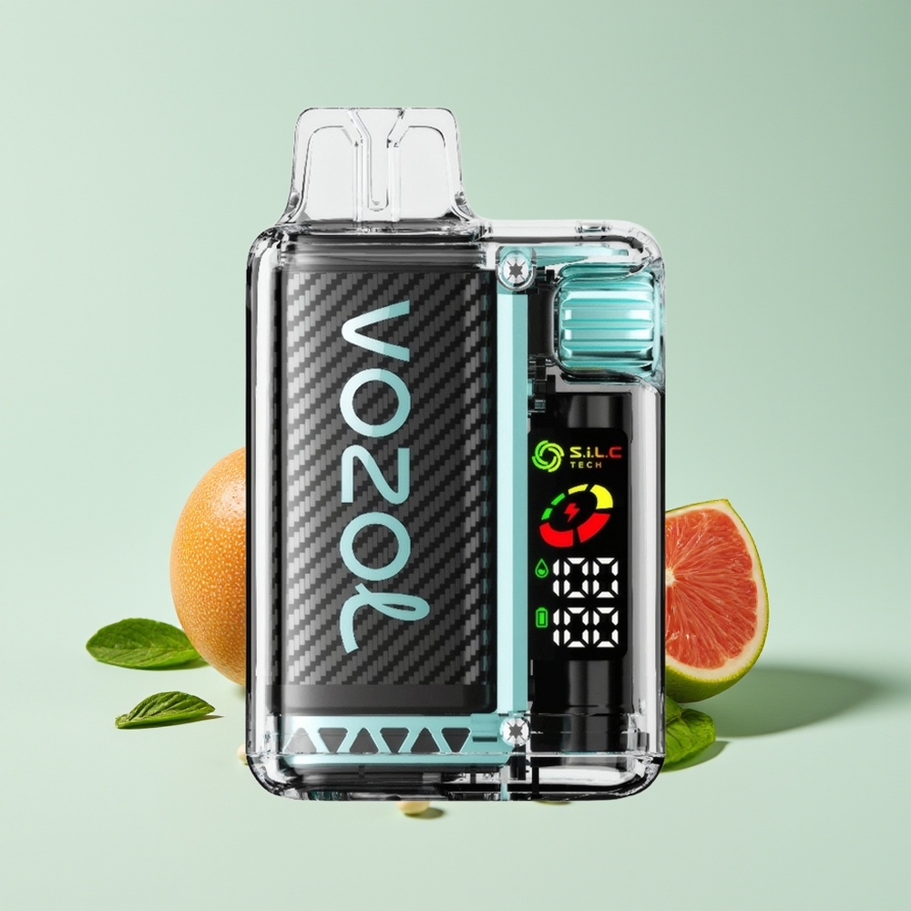 VOZOL Vista 20000 Hisap Vape Pudina Miami Boleh Dicas Semula dengan OLED Skrin dan 6-Tahap Pelarasan Watt