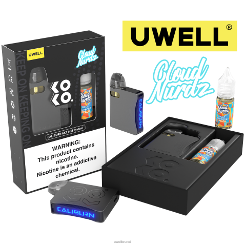 Harga UWELL - UWELL CALIBURN AK3 kit + pod a3s 0.8ohm (x2) + wap ayah 10ml garam 50mg crl: kelabu/flv: pic raspberi biru 4FHXX247