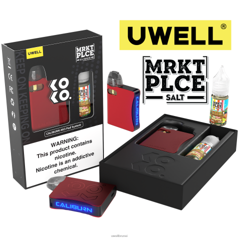 Harga UWELL - UWELL CALIBURN AK3 kit + pod a3s 0.8ohm (x2) + wap ayah 10ml garam 50mg crl: kelabu/flv: pic raspberi biru 4FHXX247