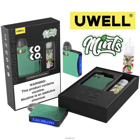UWELL Vape Price - UWELL CALIBURN AK3 kit + pod a3s 0.8ohm (x2) + wap ayah 10ml garam 50mg crl: kelabu/flv: strawberry tembikai masam 50mg 4FHXX240