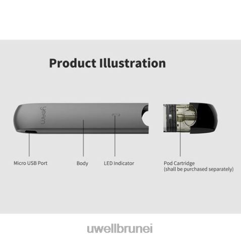 UWELL E Cig - UWELL YEARN peranti pod (pod tidak disertakan) hitam & ungu 4FHXX255