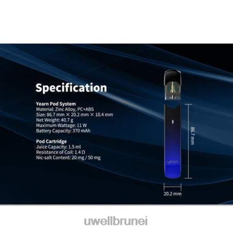 UWELL E Cig - UWELL YEARN peranti pod (pod tidak disertakan) hitam & ungu 4FHXX255