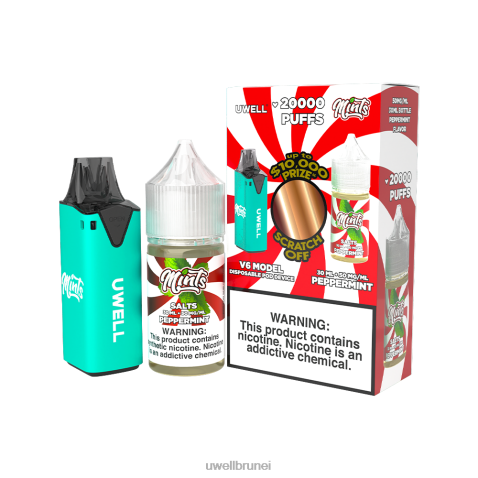 UWELL Brunei - UWELL V6 alat pakai buang + jus daddy's vapor 30ml - collab bundle clr: cyan/flv: pudina 50mg 4FHXX211
