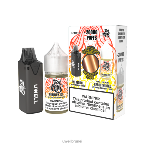 UWELL Brunei - UWELL V6 alat pakai buang + jus daddy's vapor 30ml - collab bundle clr: hitam/flv: ais kelahiran semula 50mg 4FHXX221