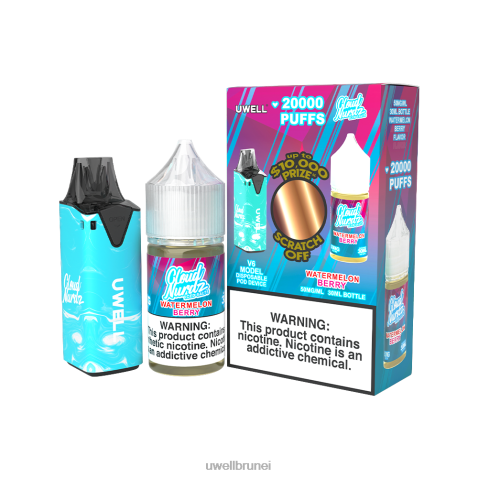 UWELL Disposable Pod - UWELL V6 alat pakai buang + jus daddy\'s vapor 30ml - collab bundle clr: kuning/flv: limau penumbuk merah jambu 50mg 4FHXX219