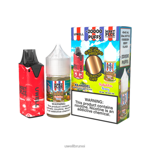 UWELL Disposable Pod - UWELL V6 alat pakai buang + jus daddy\'s vapor 30ml - collab bundle clr: kuning/flv: limau penumbuk merah jambu 50mg 4FHXX219