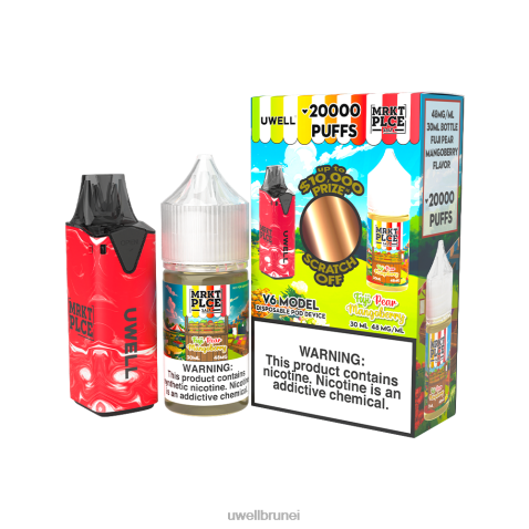 UWELL Disposable Pod - UWELL V6 alat pakai buang + jus daddy's vapor 30ml - collab bundle clr: merah/flv: fuji pear mangoberry 48mg 4FHXX209